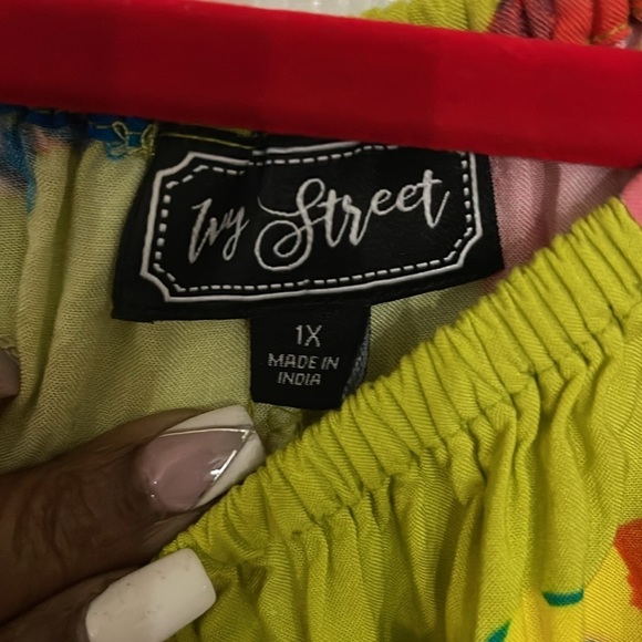 Ivy Street Plus Size Chaus Off-the-Shoulder Balloon Sleeve Challis Dress 1X - Picture 4 of 6